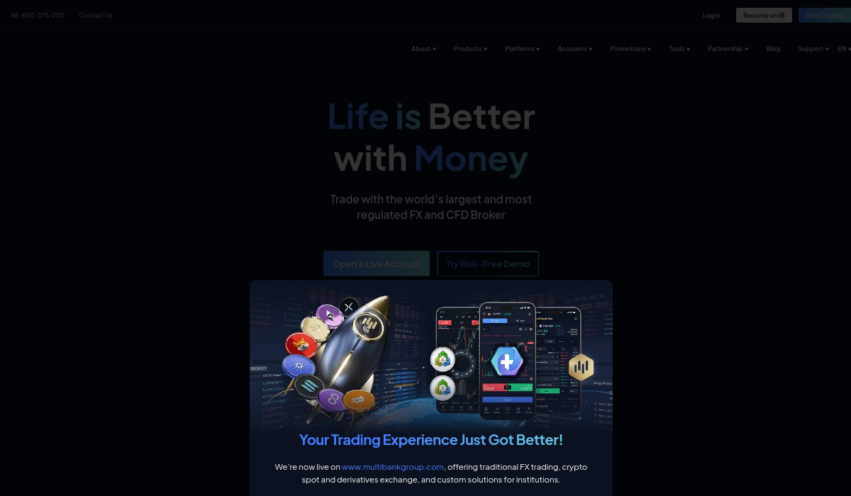 MultiBank Group homepage screenshot